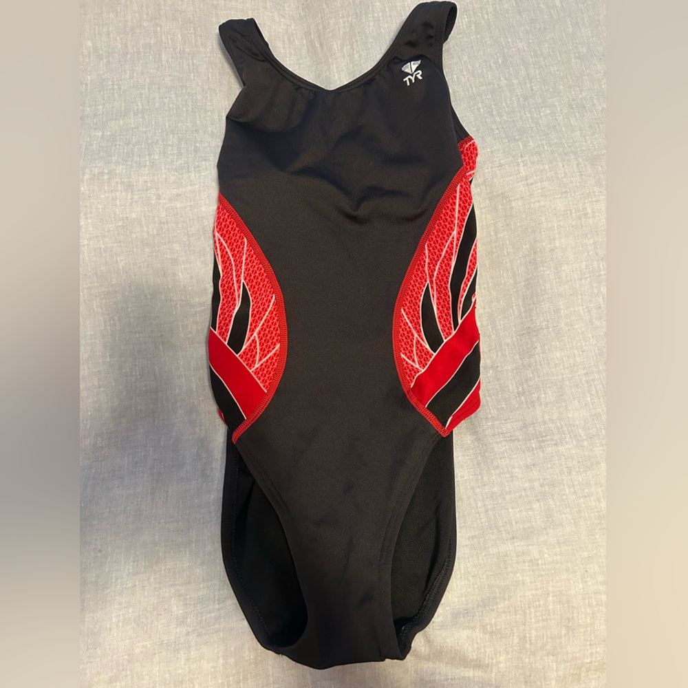 TYR Black and Red One Piece Swimwear